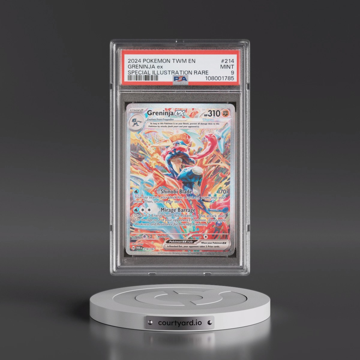 2024 Pokémon Twm EN-Twilight Masquerade #214 Greninja EX - Holo Special Illustration Rare (PSA 9 MINT)