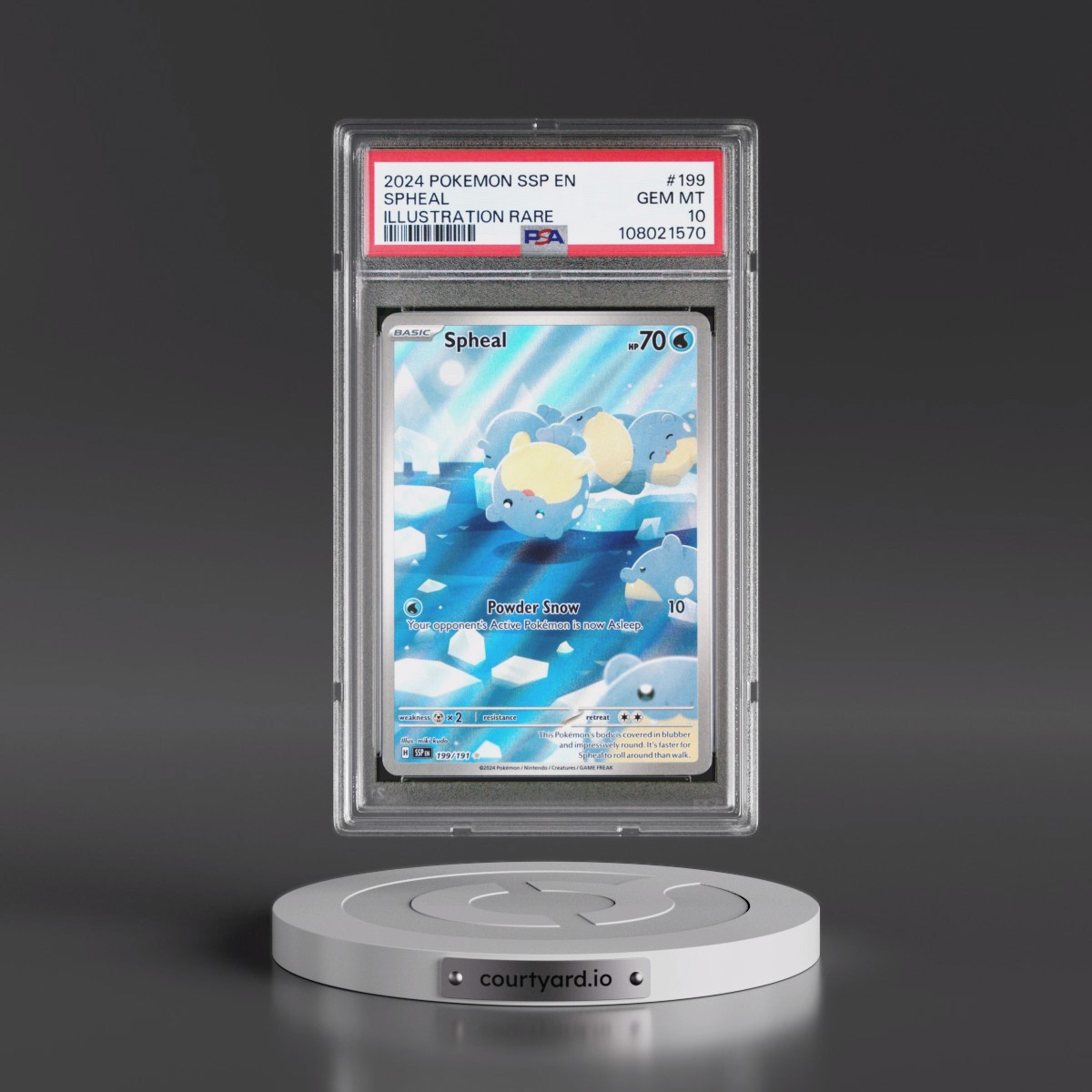 2024 Pokémon Ssp EN-Surging Sparks #199 Spheal - Illustration Rare (PSA 10 GEM MINT)