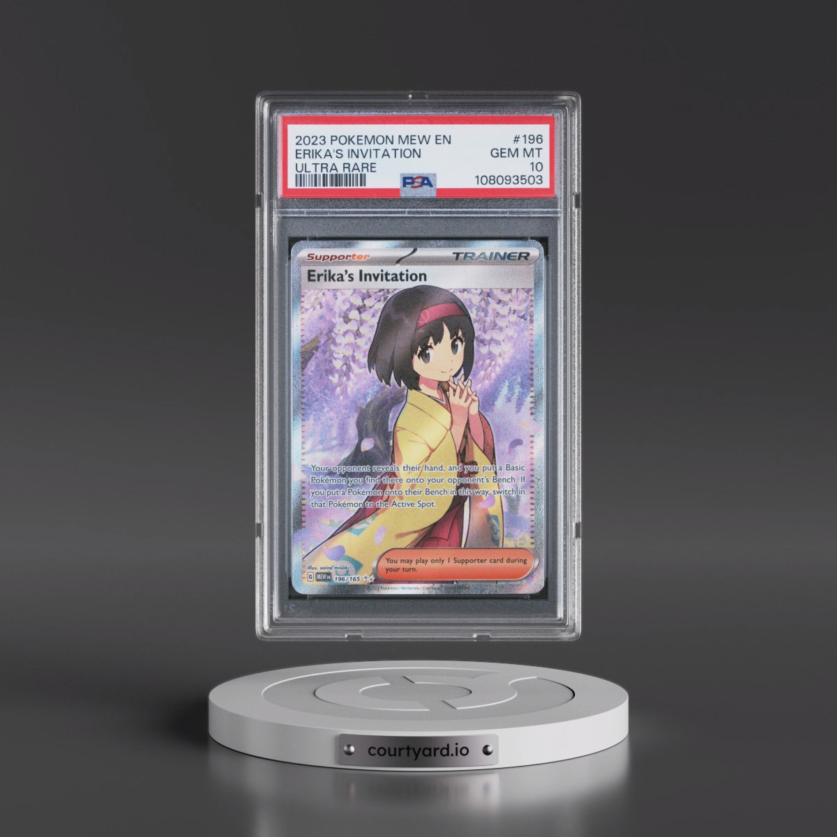 2023 Pokémon Mew EN-151 #196 Erika's Invitation - Ultra Rare (PSA 10 GEM MINT)
