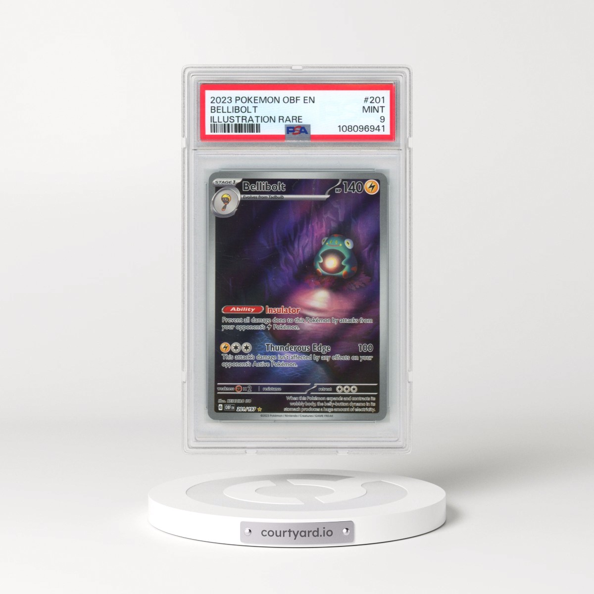 2023 Pokémon Obf EN-Obsidian Flames #201 Bellibolt - Illustration Rare (PSA 9 MINT)