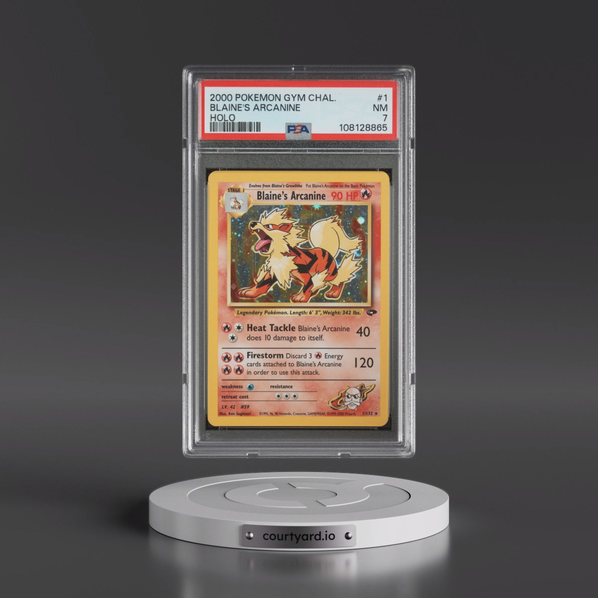 2000 Pokémon Gym Challenge #1 Blaine's Arcanine - Holo (PSA 7 NM)