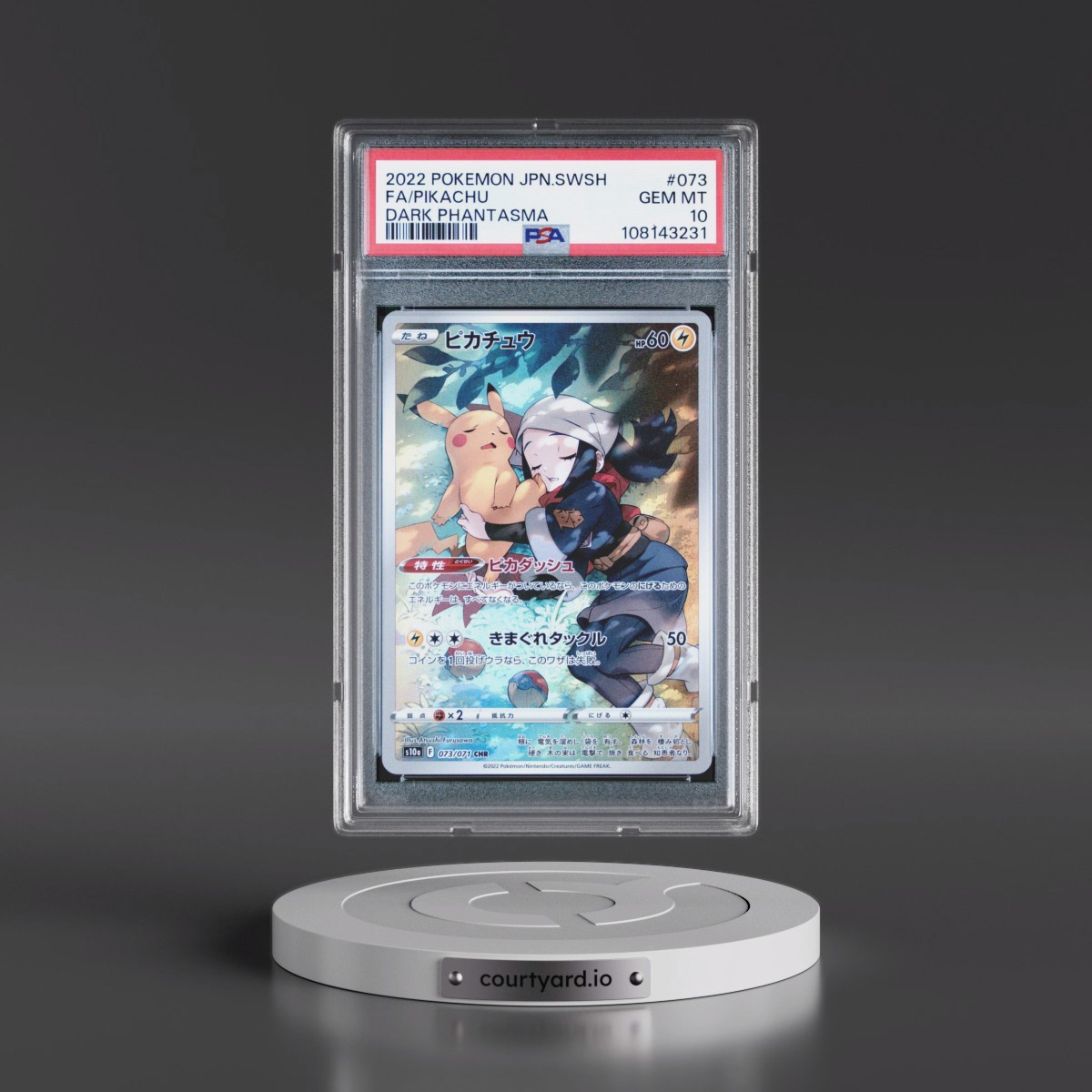 2022 Pokémon Sword & Shield Dark Phantasma #073 Pikachu - Full Art (PSA 10 GEM MINT)