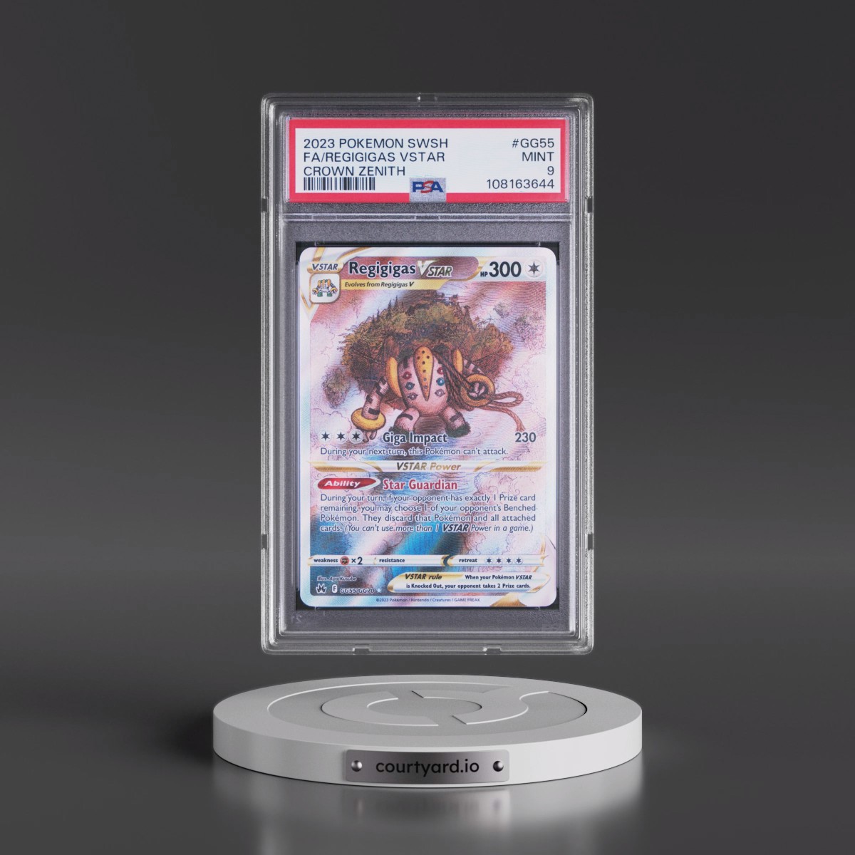 2023 Pokémon Sword and Shield Crown Zenith #GG55 Regigigas Vstar - Full Art (PSA 9 MINT)