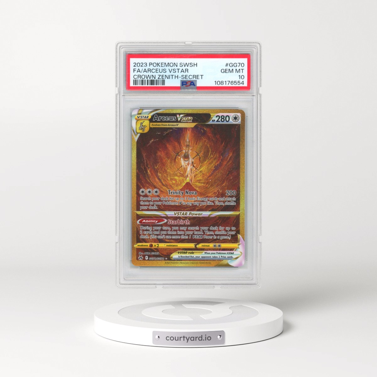 2023 Pokémon Sword and Shield Crown Zenith #GG70 Arceus Vstar - Full Art Secret (PSA 10 GEM MINT)