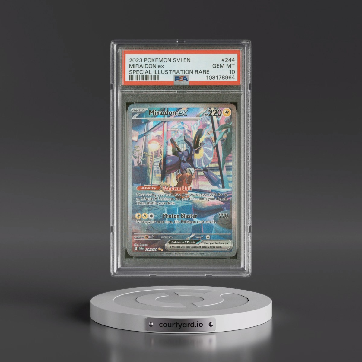 2023 Pokémon Svi EN-Scarlet & Violet #244 Miraidon EX - Holo Special Illustration Rare (PSA 10 GEM MINT)