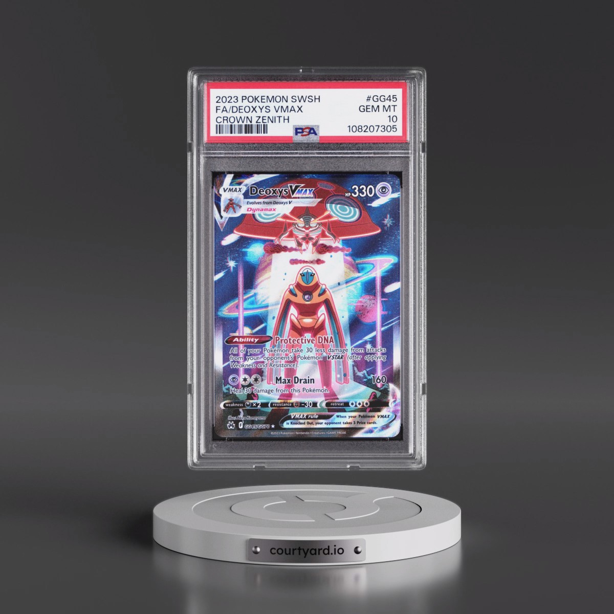2023 Pokémon Sword and Shield Crown Zenith #GG45 Deoxys Vmax - Full Art (PSA 10 GEM MINT)
