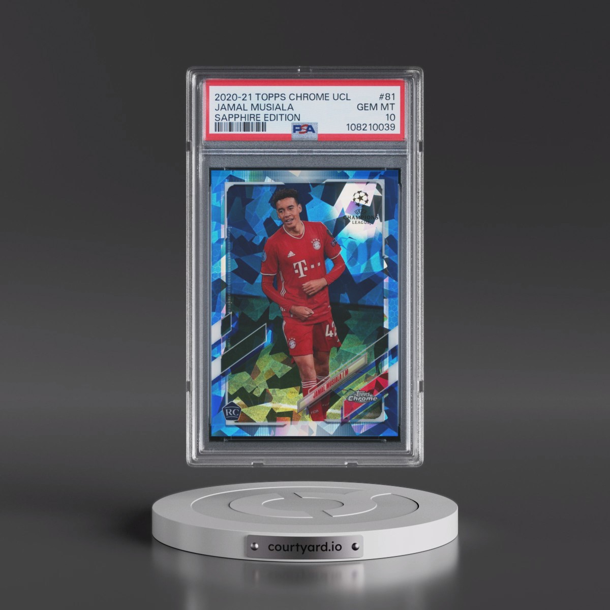 2020 Topps Chrome UEFA Champions League Sapphire Edition #81 Jamal Musiala (PSA 10 GEM MINT)