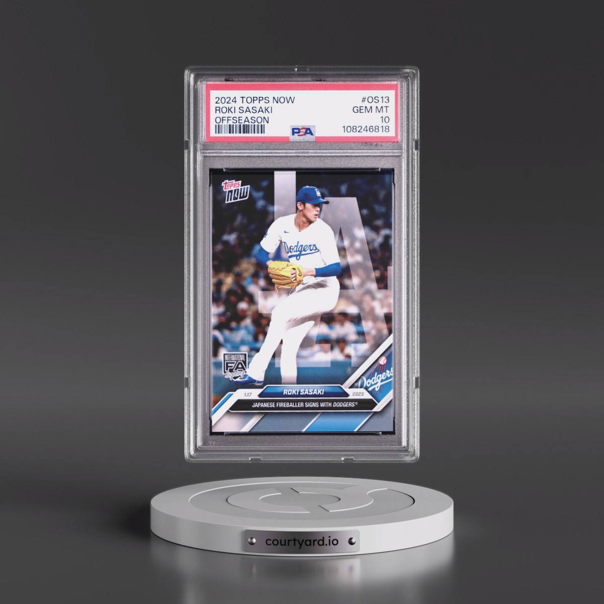 2024 Topps Now Offseason #OS13 Roki Sasaki (PSA 10 GEM MINT)