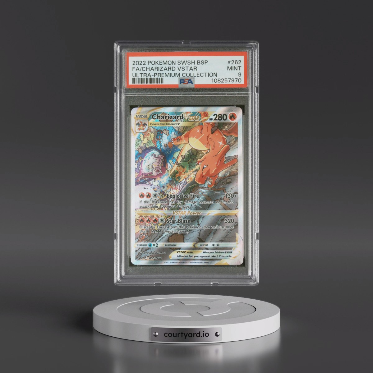 2022 Pokémon Swsh Black Star Promo #262 Charizard Vstar - Full Art Sword & Shield Ultra-Premium Collection-Charizard (PSA 9 MINT)