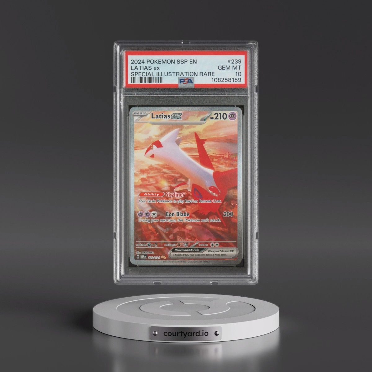 2024 Pokémon Ssp EN-Surging Sparks #239 Latias EX - Holo Special Illustration Rare (PSA 10 GEM MINT)