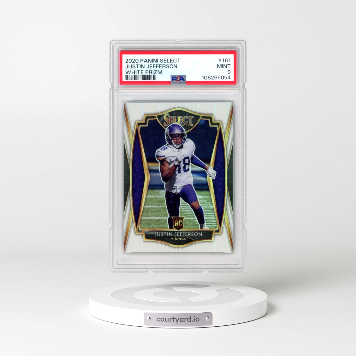 2020 Panini Select #161 Justin Jefferson - White Prizm (PSA 9 MINT)