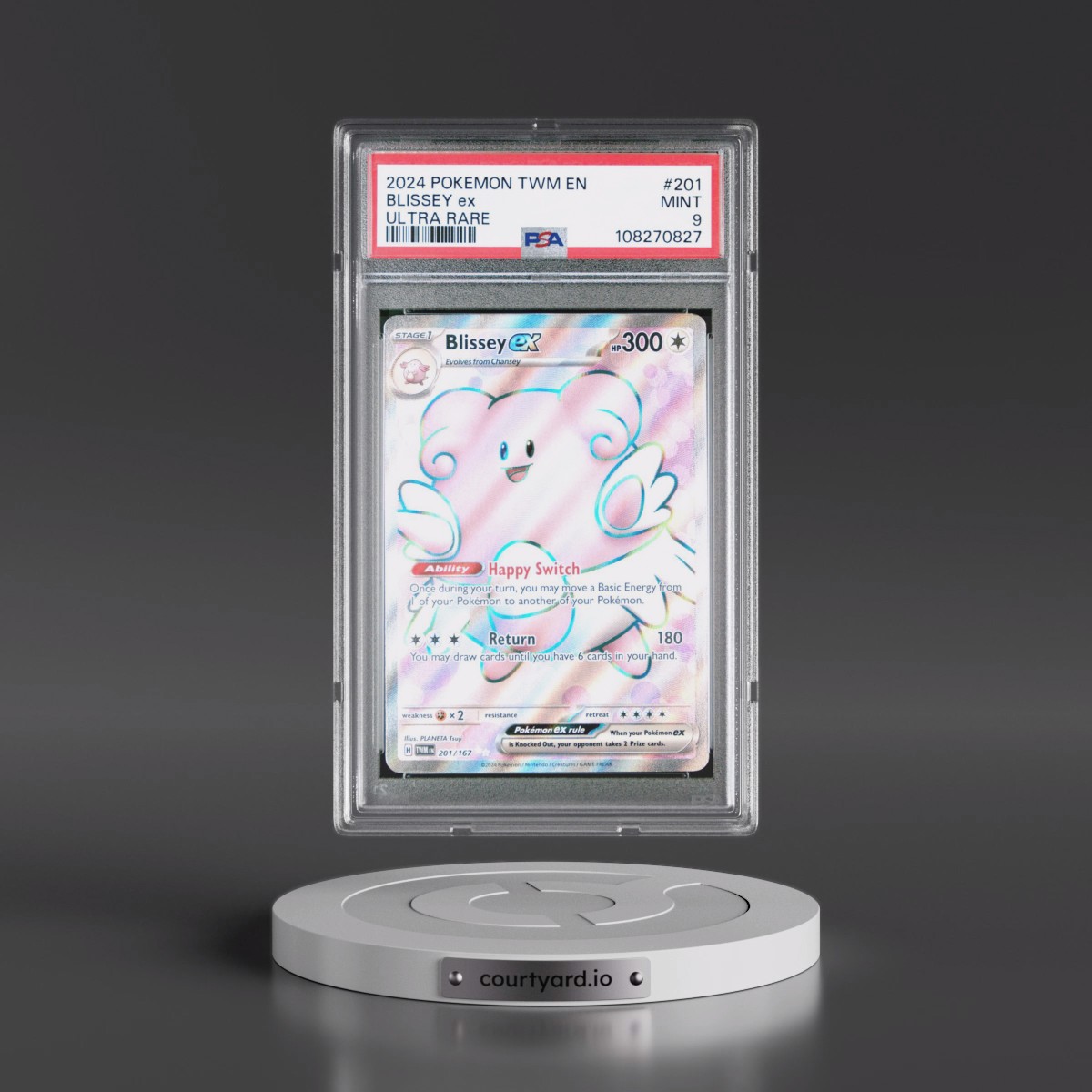 2024 Pokémon Twm EN-Twilight Masquerade #201 Blissey EX - Holo Ultra Rare (PSA 9 MINT)