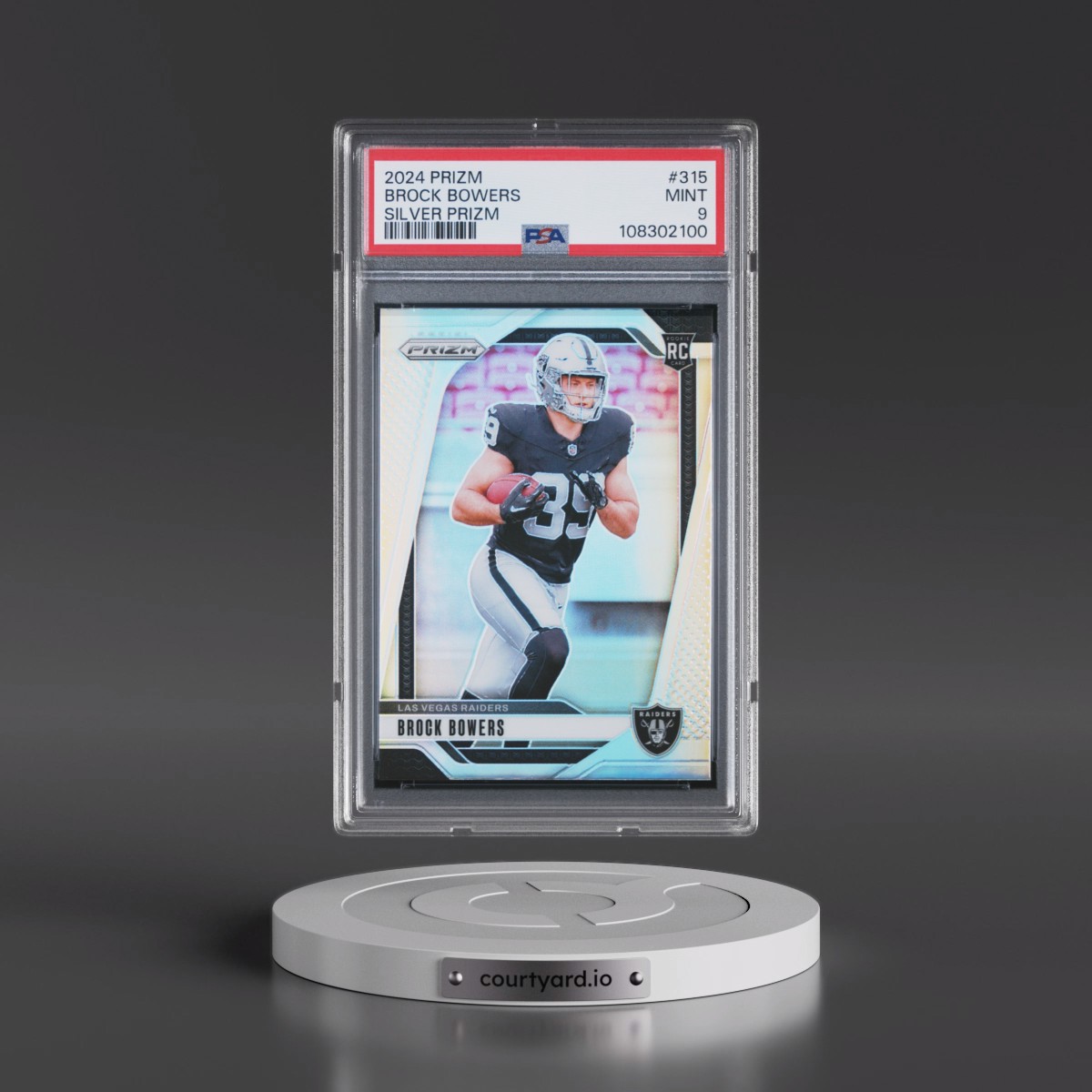 2024 Panini Prizm #315 Brock Bowers - Silver Prizm (PSA 9 MINT)