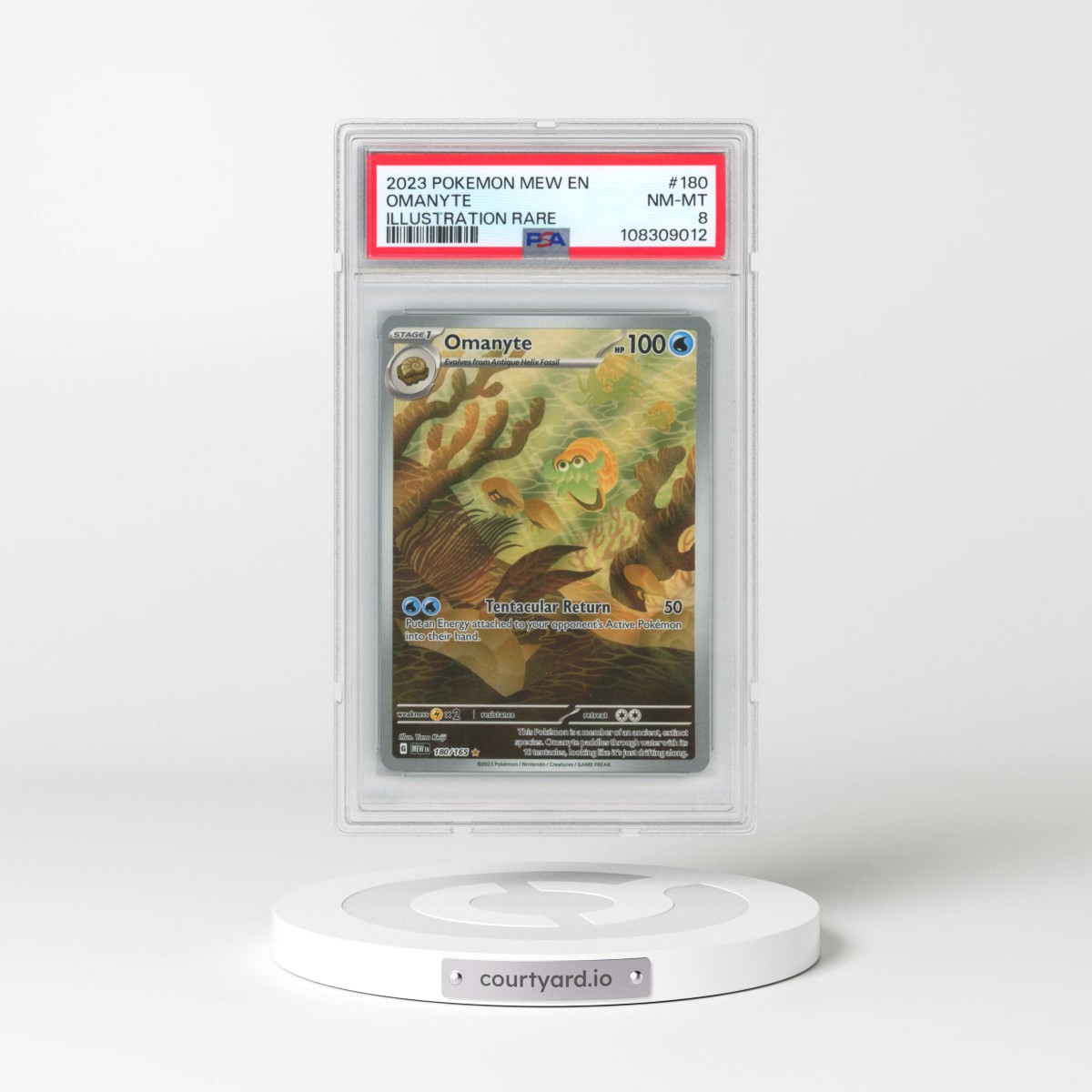 2023 Pokémon Mew EN-151 Omanyte - Illustration Rare #180 PSA 8