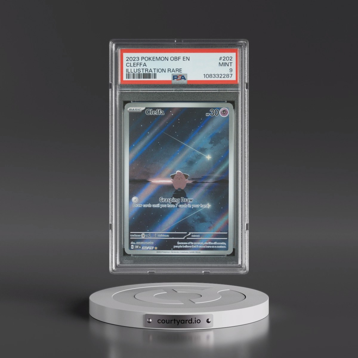 2023 Pokémon Obf EN-Obsidian Flames #202 Cleffa - Illustration Rare (PSA 9 MINT)