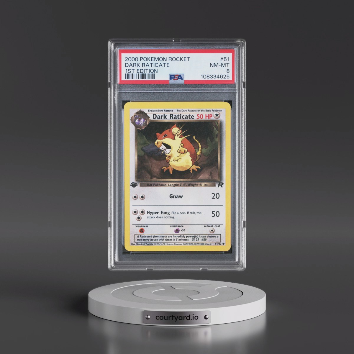 2000 Pokémon Rocket #51 Dark Raticate - 1st Edition (PSA 8 NM-MT)