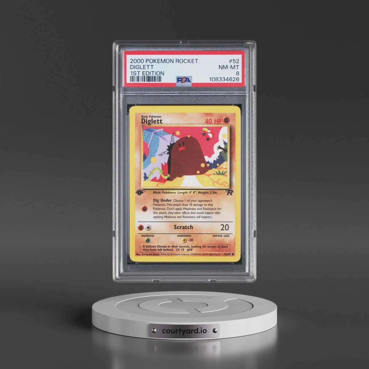 2000 Pokémon Rocket #52 Diglett - 1st Edition (PSA 8 NM-MT)