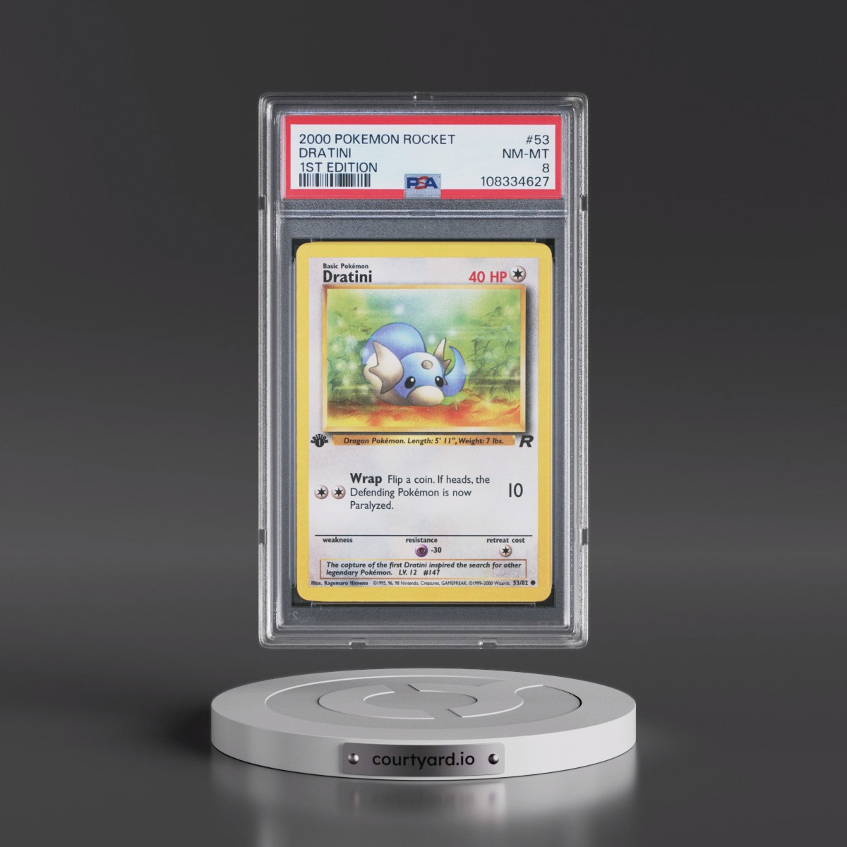 2000 Pokémon Rocket #53 Dratini - 1st Edition (PSA 8 NM-MT)
