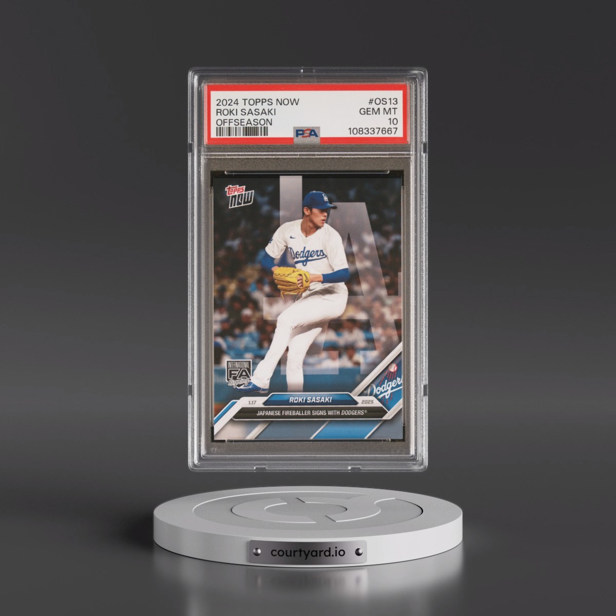 2024 Topps Now Offseason #OS13 Roki Sasaki (PSA 10 GEM MINT)