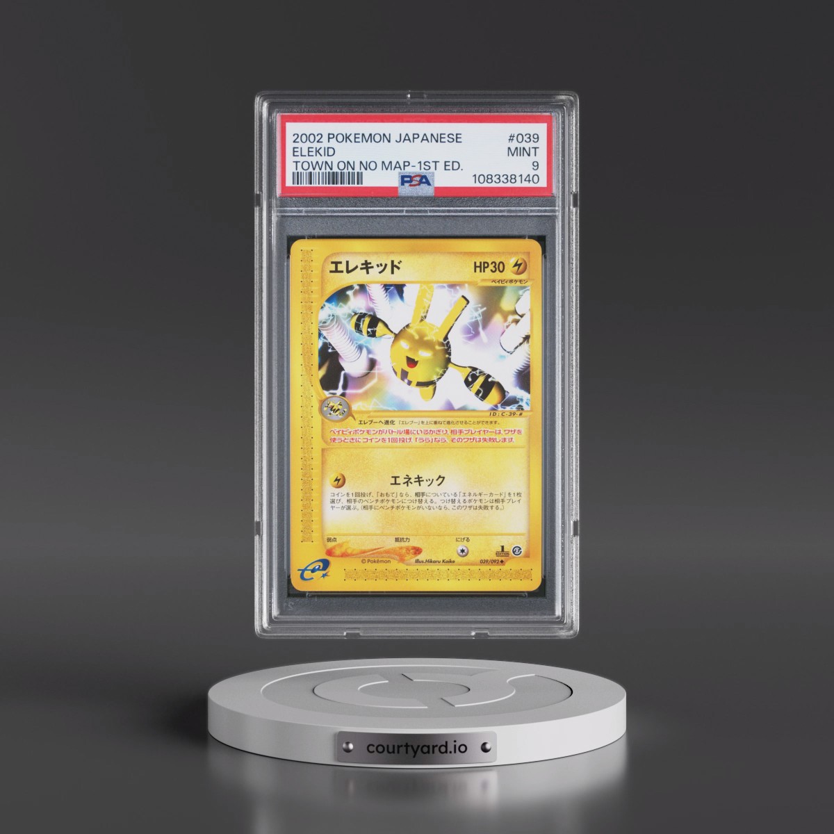 2002 Pokémon the Town on No Map #039 Elekid - 1st Edition (PSA 9 MINT)