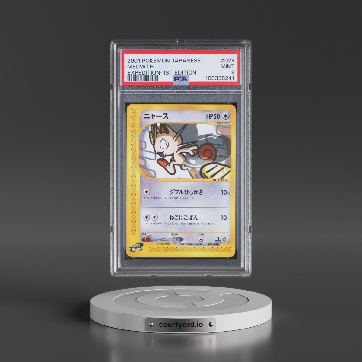 2001 Pokémon Expedition #029 Meowth - 1st Edition (PSA 9 MINT)