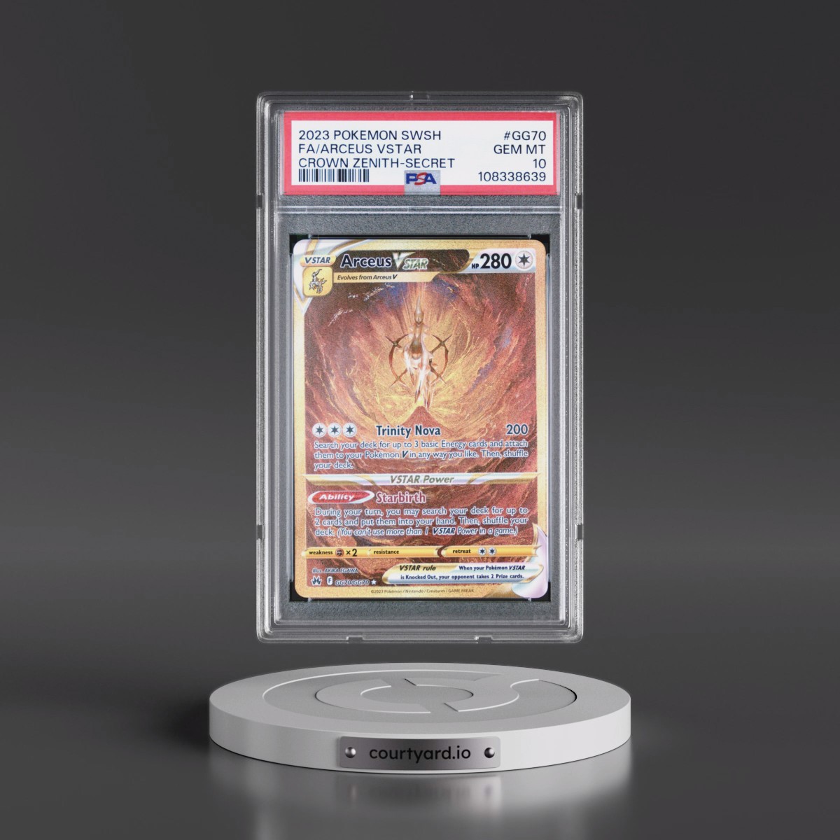 2023 Pokémon Sword and Shield Crown Zenith #GG70 Arceus Vstar - Full Art Secret (PSA 10 GEM MINT)