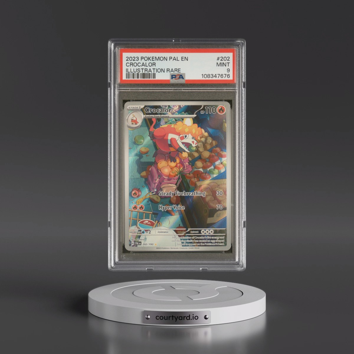 2023 Pokémon Pal EN-Paldea Evolved #202 Crocalor - Illustration Rare (PSA 9 MINT)