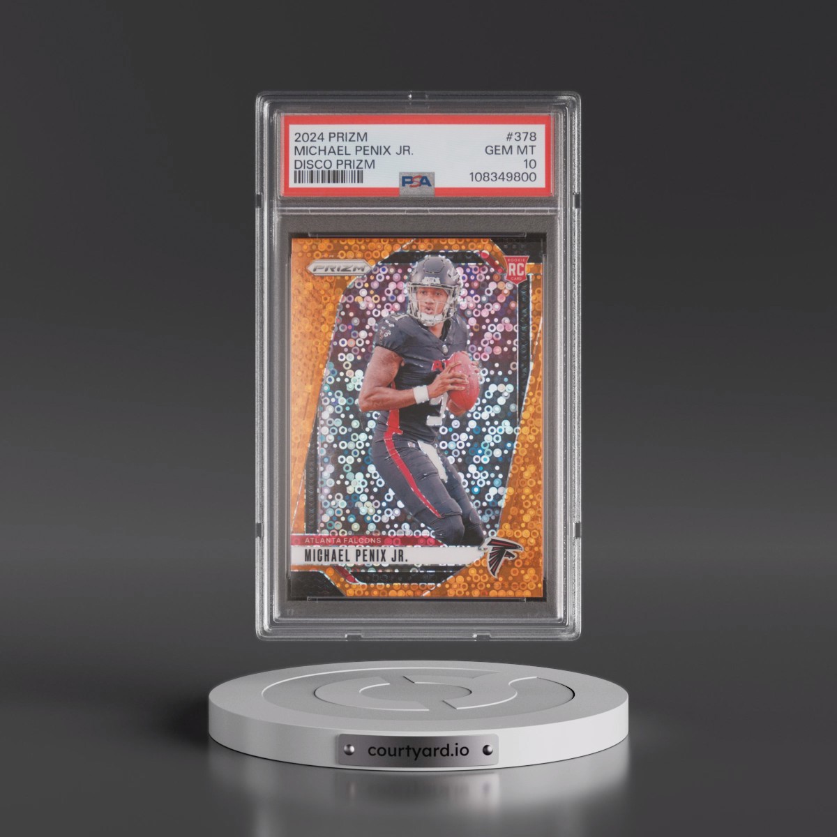 2024 Panini Prizm #378 Michael Penix Jr. - Disco Prizm (PSA 10 GEM MINT)