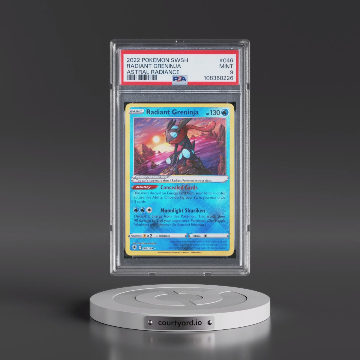 2022 Pokémon Sword & Shield Astral Radiance #046 Radiant Greninja - Holo (PSA 9 MINT)