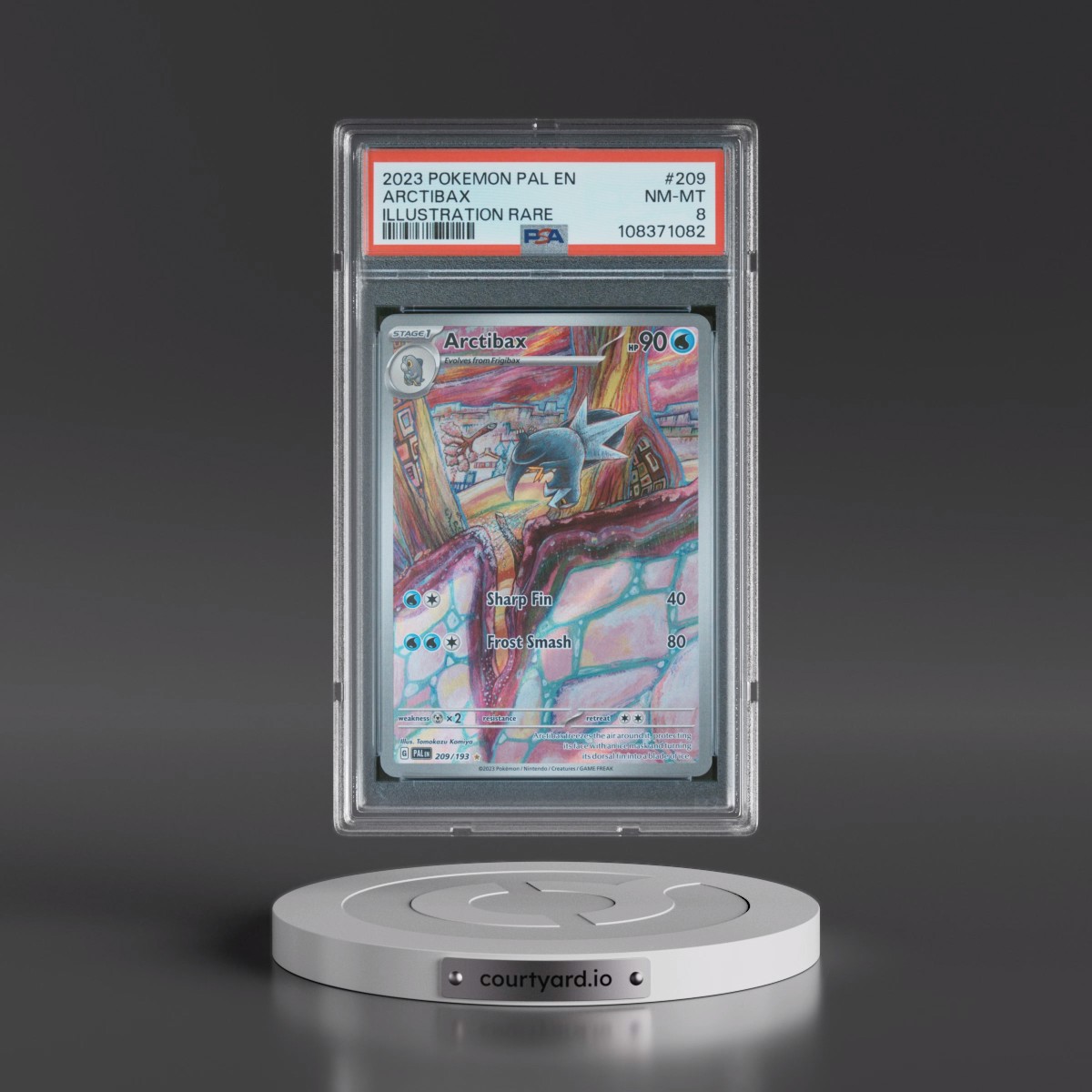 2023 Pokémon Pal EN-Paldea Evolved #209 Arctibax - Illustration Rare (PSA 8 NM-MT)