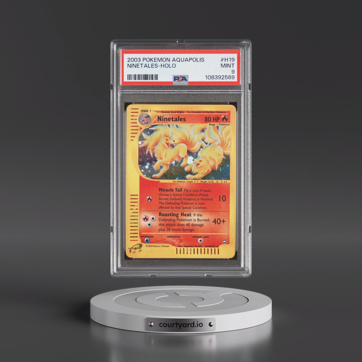2003 Pokémon Aquapolis #H19 Ninetales - Holo (PSA 9 MINT)
