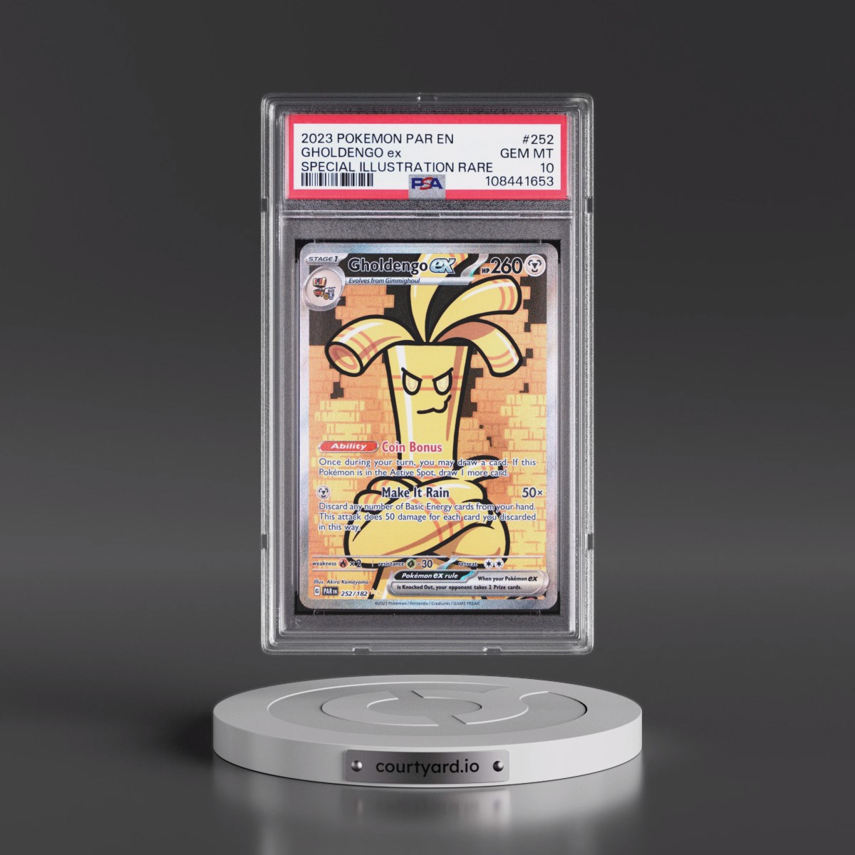 2023 Pokémon Par EN-Paradox Rift #252 Gholdengo EX - Holo Special Illustration Rare (PSA 10 GEM MINT)