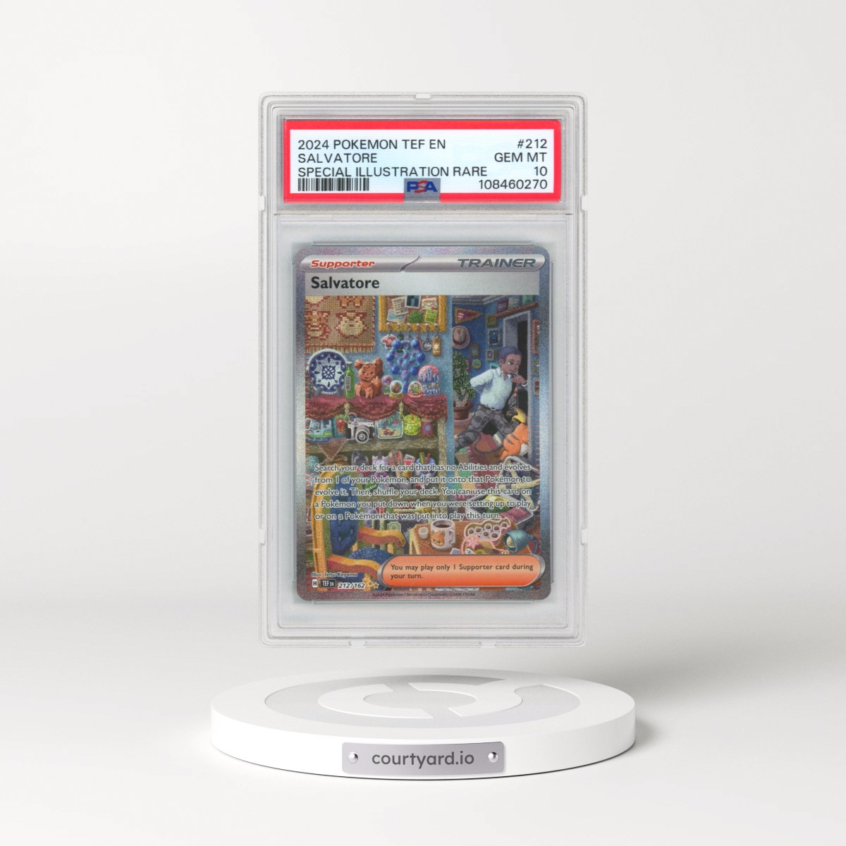 2024 Pokémon Tef EN-Temporal Forces #212 Salvatore - Special Illustration Rare (PSA 10 GEM MINT)