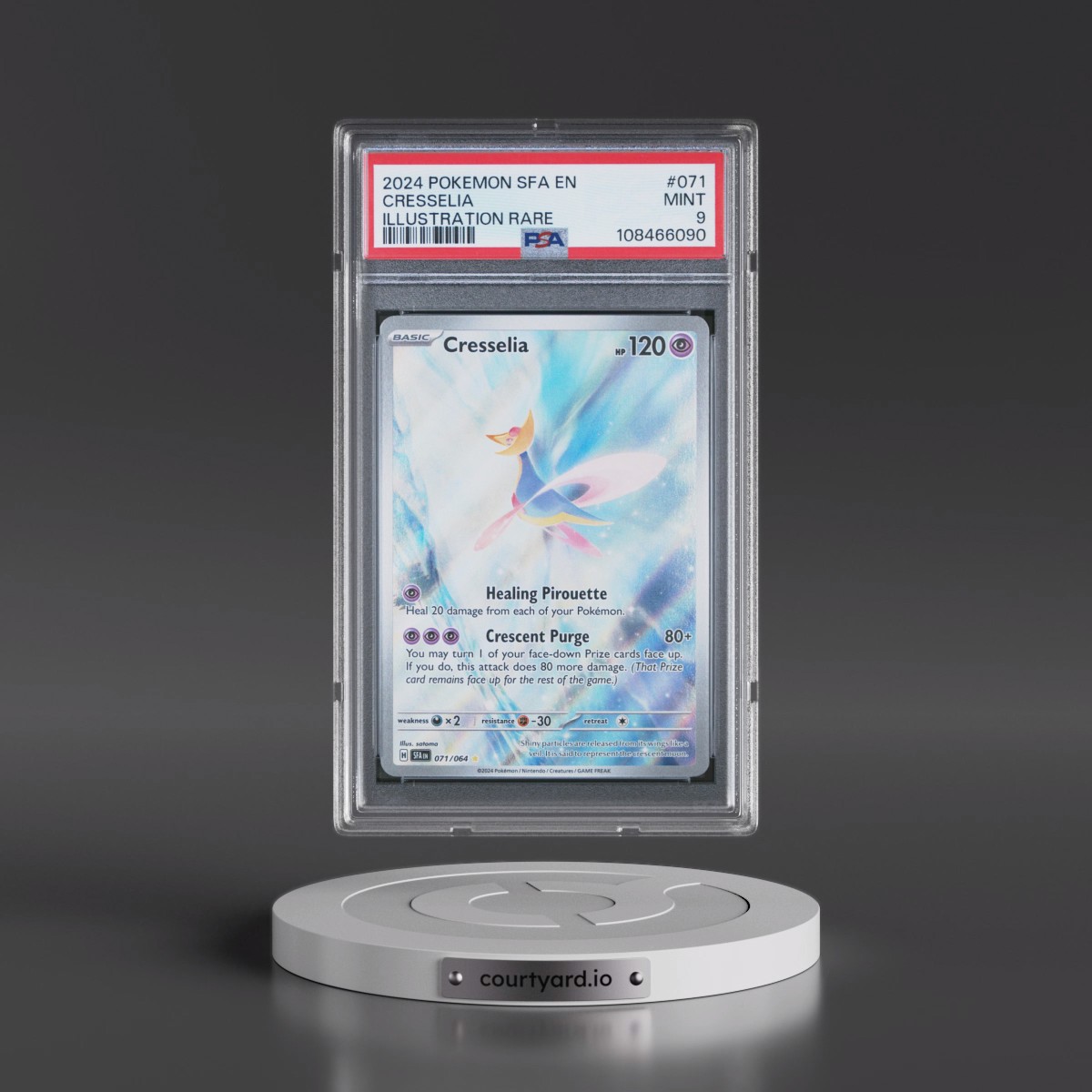 2024 Pokémon Sfa EN-Shrouded Fable #071 Cresselia - Illustration Rare (PSA 9 MINT)