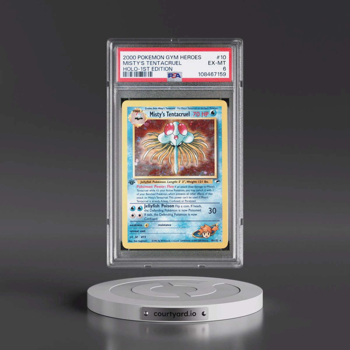 2000 Pokémon Gym Heroes #10 Misty's Tentacruel - 1st Edition Holo (PSA 6 EX-MT)