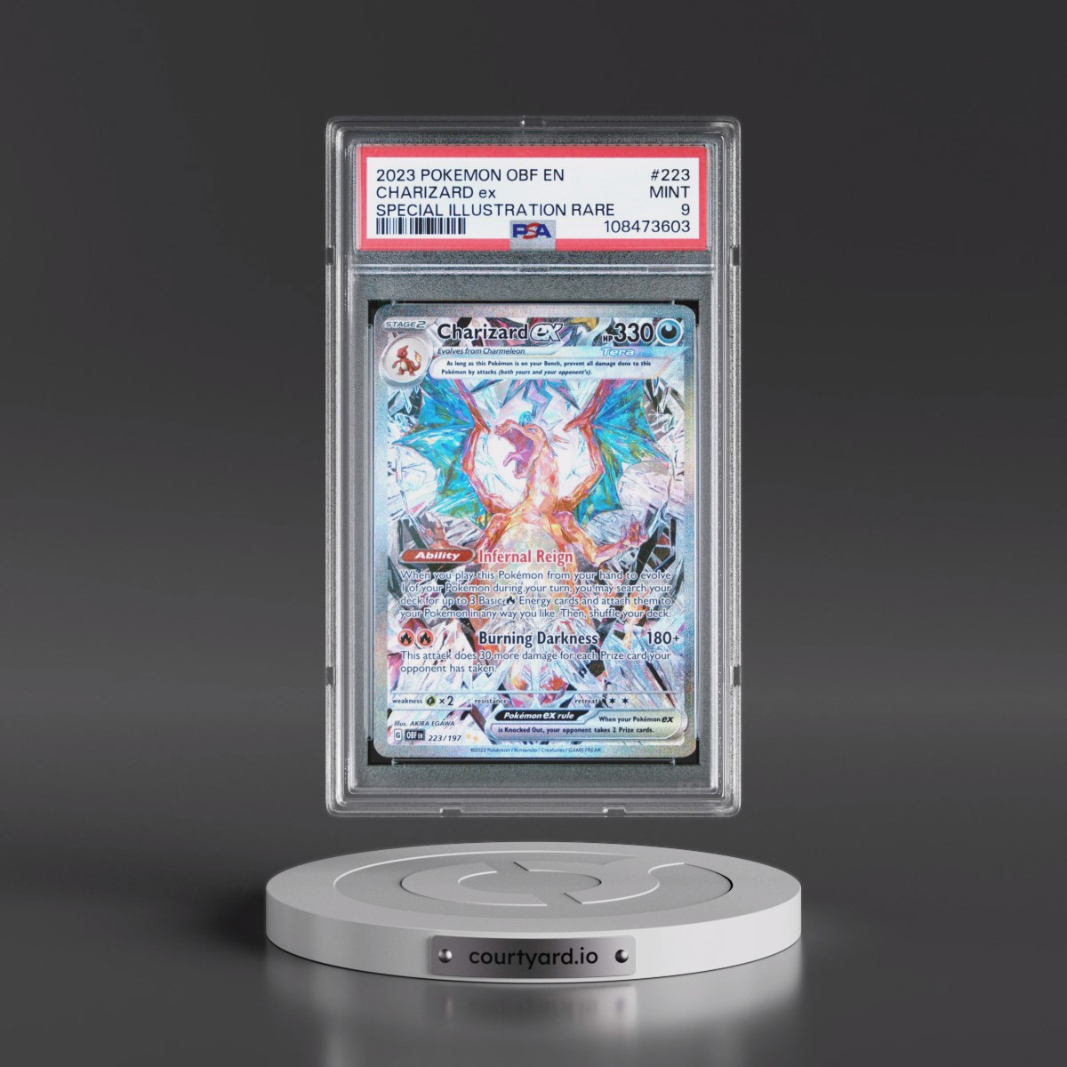 2023 Pokémon Obf EN-Obsidian Flames #223 Charizard EX - Holo Special Illustration Rare (PSA 9 MINT)