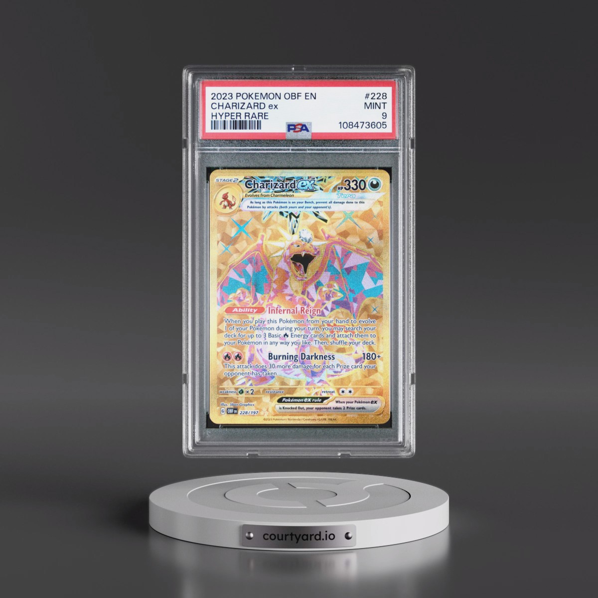 2023 Pokémon Obf EN-Obsidian Flames #228 Charizard EX - Holo Hyper Rare (PSA 9 MINT)