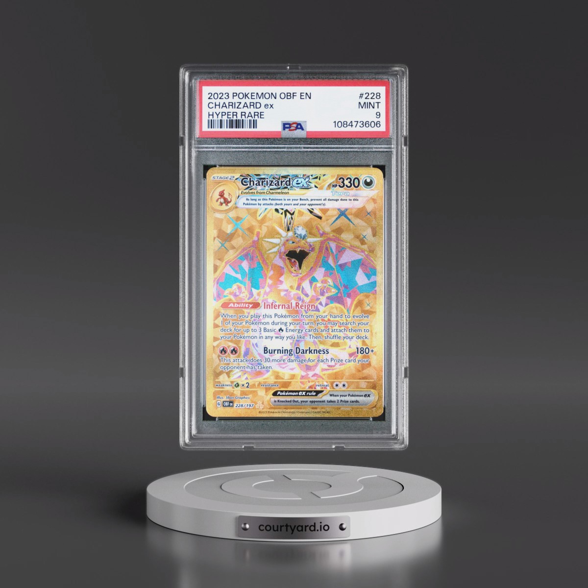 2023 Pokémon Obf EN-Obsidian Flames #228 Charizard EX - Holo Hyper Rare (PSA 9 MINT)