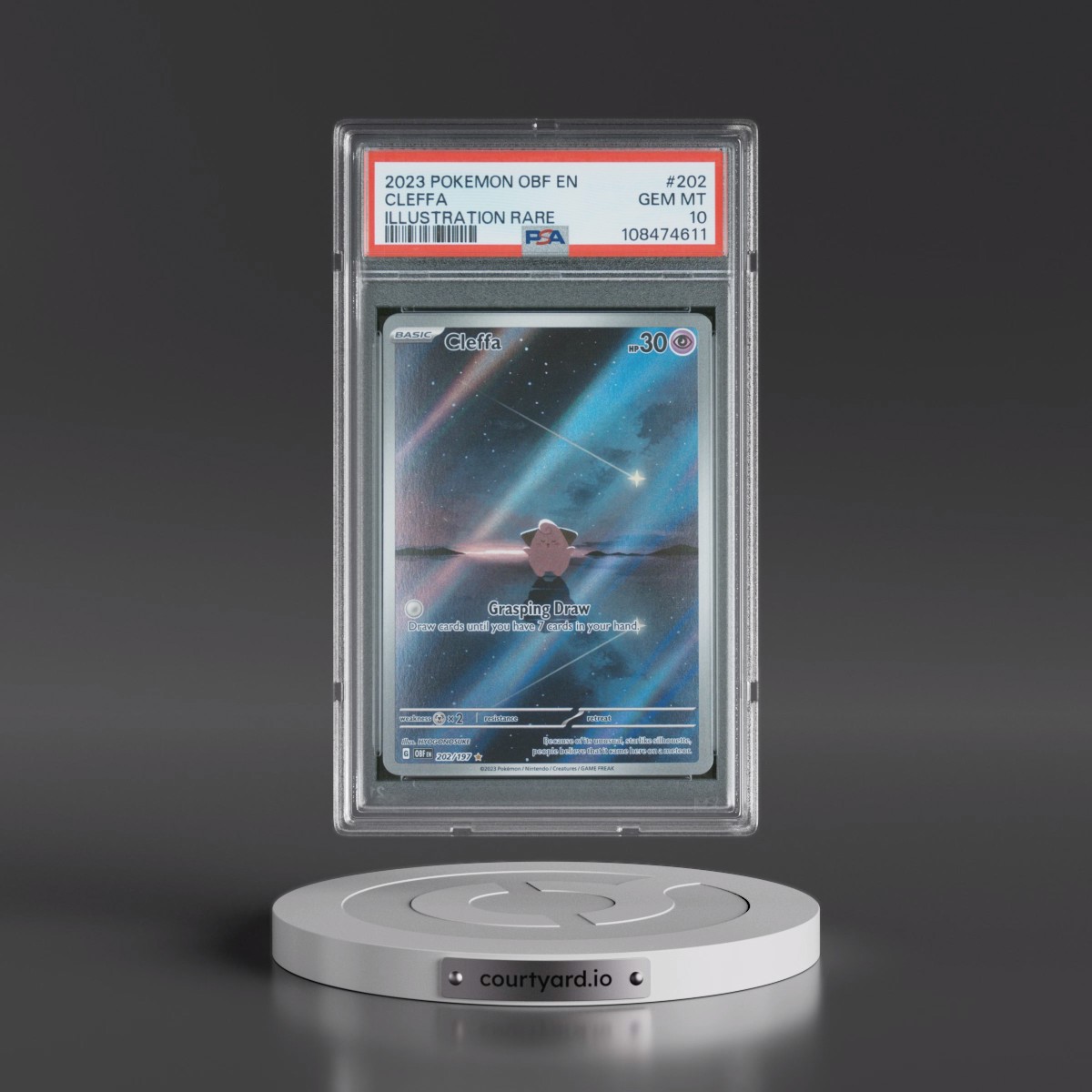 2023 Pokémon Obf EN-Obsidian Flames #202 Cleffa - Illustration Rare (PSA 10 GEM MINT)