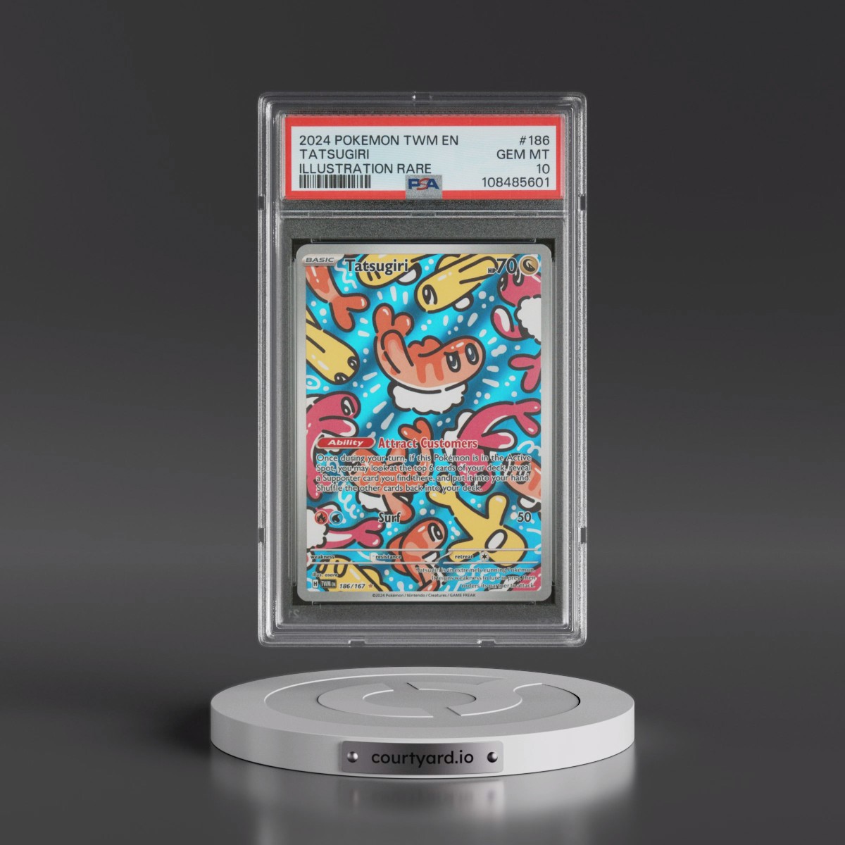 2024 Pokémon Twm EN-Twilight Masquerade #186 Tatsugiri - Illustration Rare (PSA 10 GEM MINT)