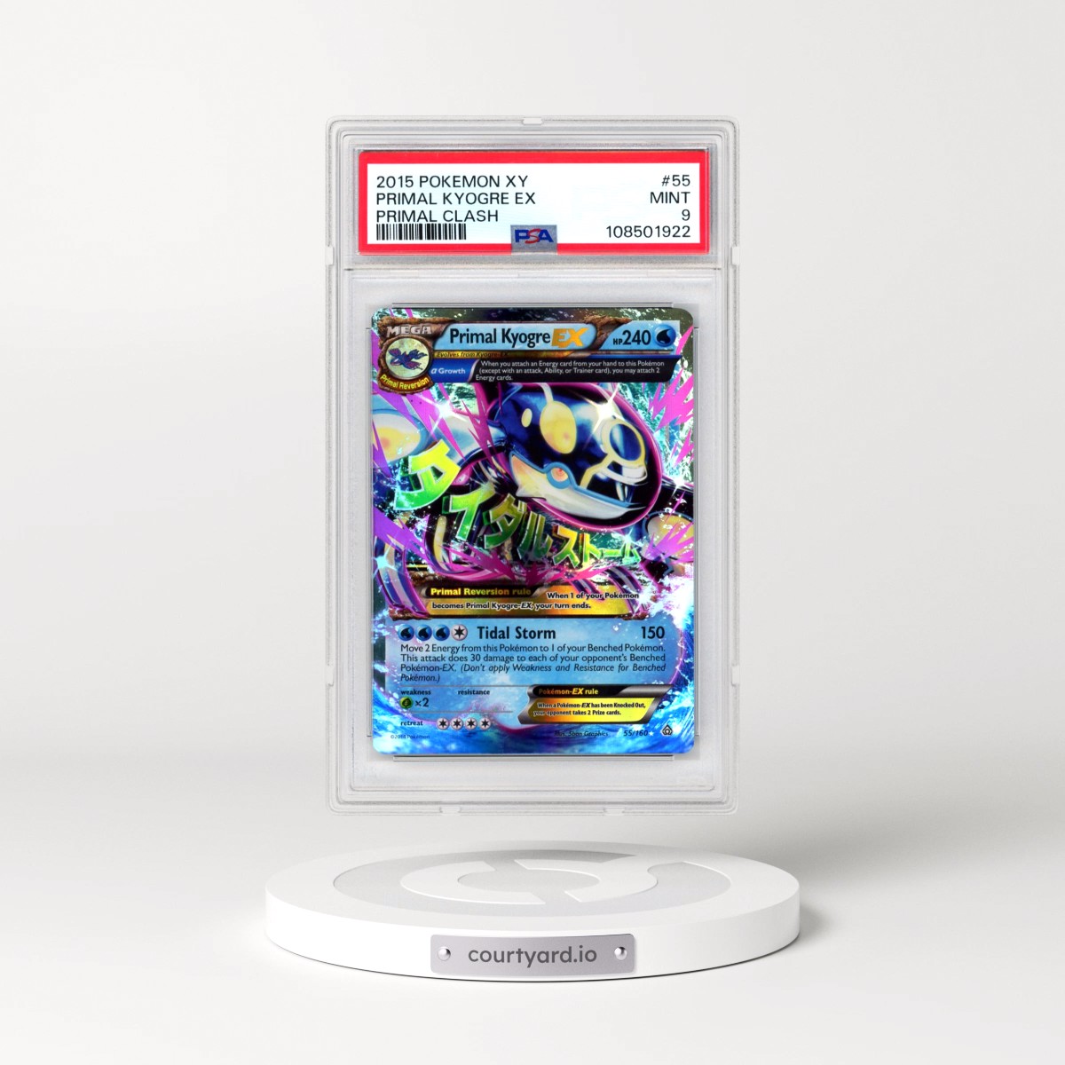 2015 Pokémon XY Primal Clash #55 Primal Kyogre EX - Holo (PSA 9 MINT)