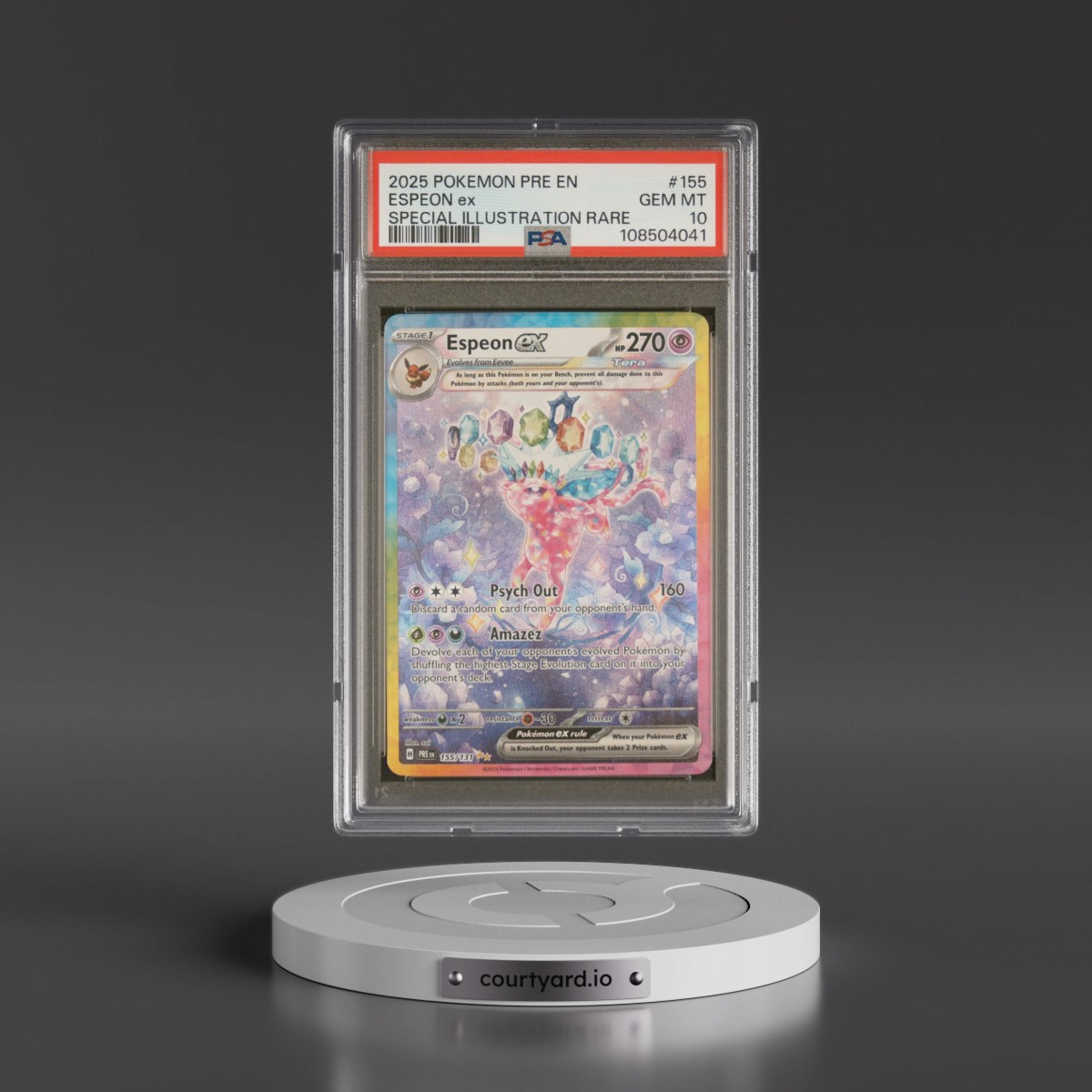 2025 Pokémon Pre EN-Prismatic Evolutions #155 Espeon EX - Holo Special Illustration Rare (PSA 10 GEM MINT)