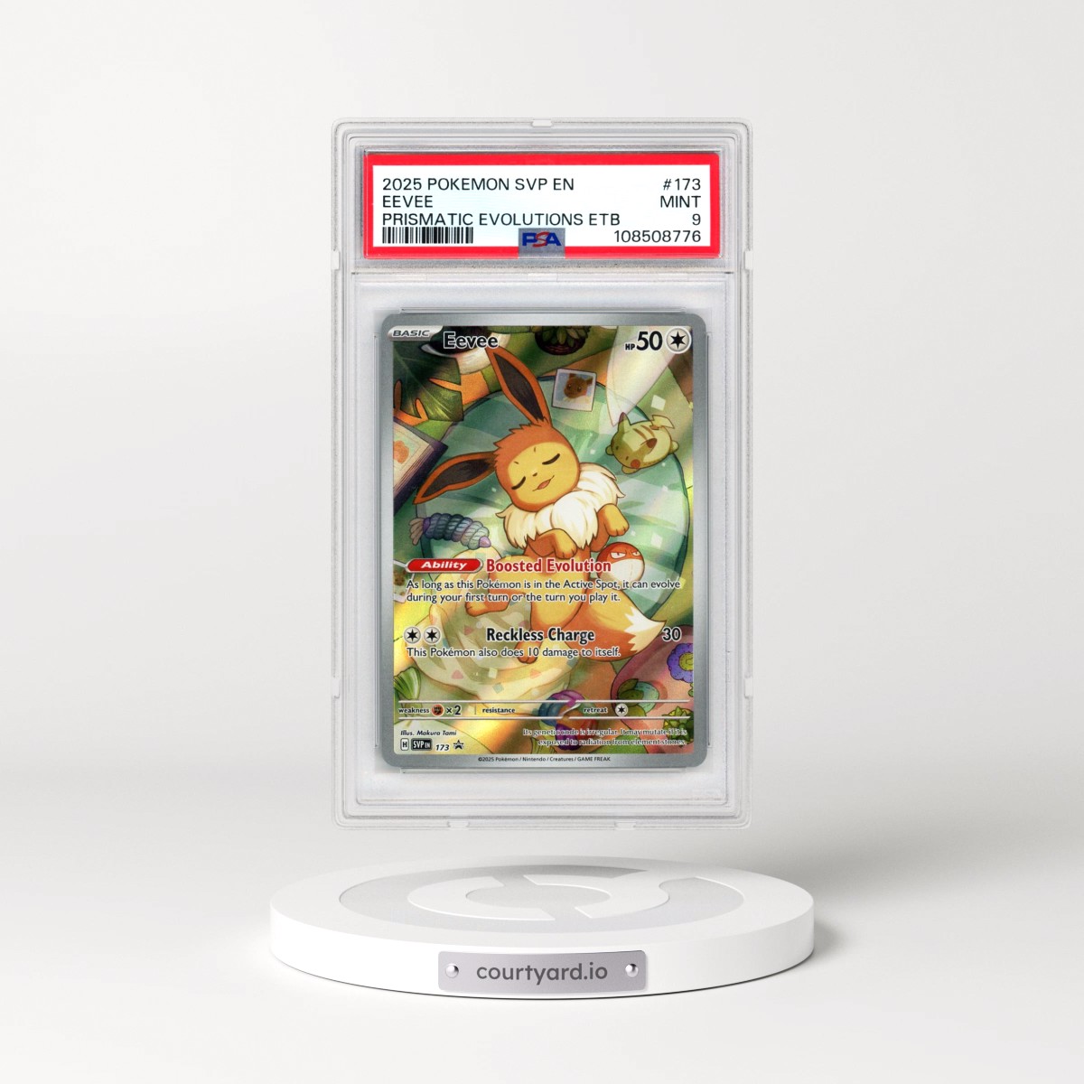 2025 Pokémon Svp EN-SV Black Star Promo #173 Eevee - Prismatic Evolutions Elite Trainer Box (PSA 9 MINT)