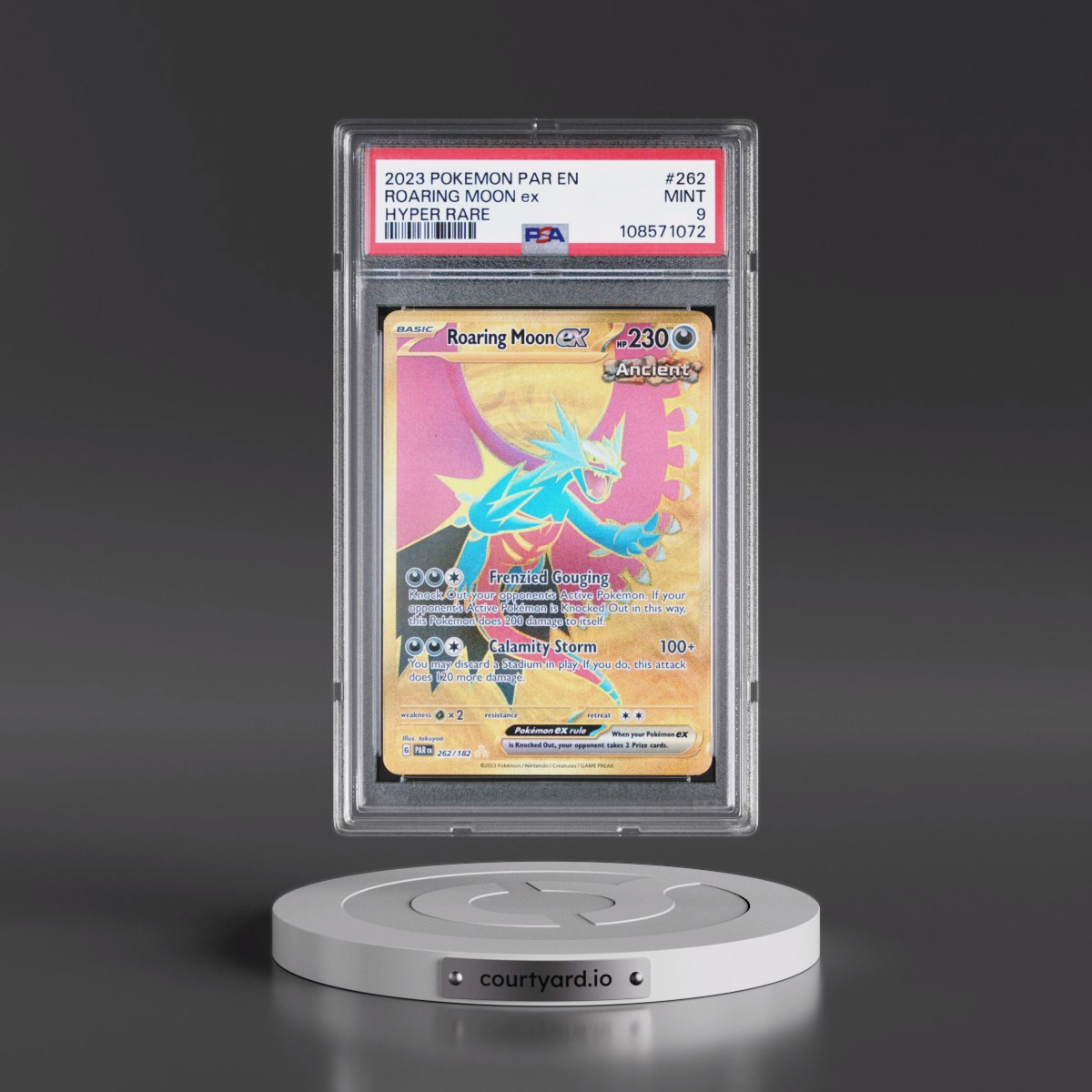 2023 Pokémon Par EN-Paradox Rift #262 Roaring Moon EX - Holo Hyper Rare (PSA 9 MINT)