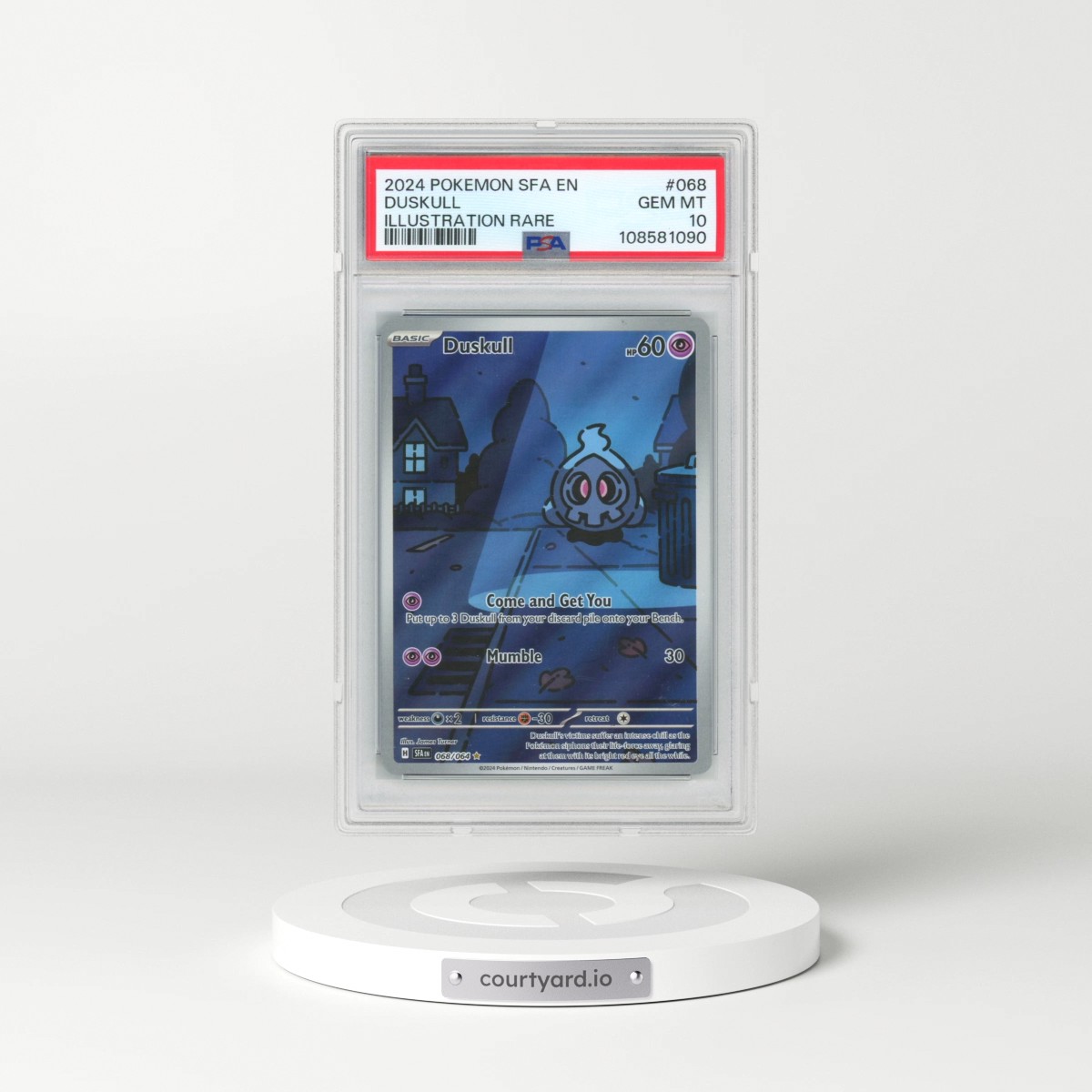 2024 Pokémon Sfa EN-Shrouded Fable #068 Duskull - Illustration Rare (PSA 10 GEM MINT)