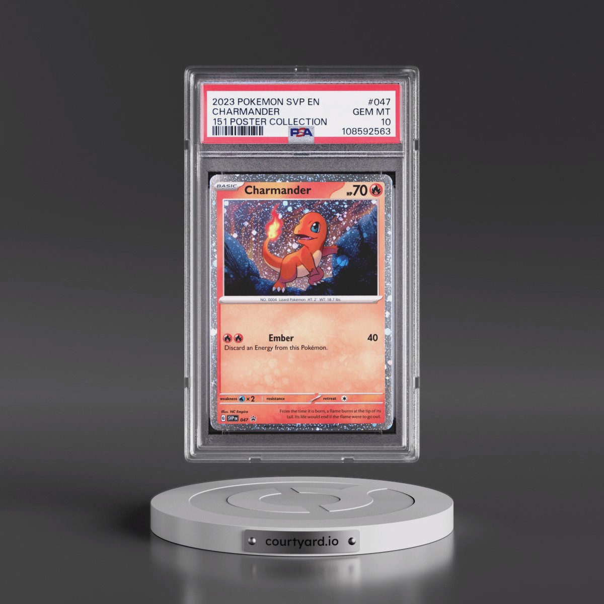 2023 Pokémon Svp EN-SV Black Star Promo #047 Charmander - 151 Poster Collection (PSA 10 GEM MINT)