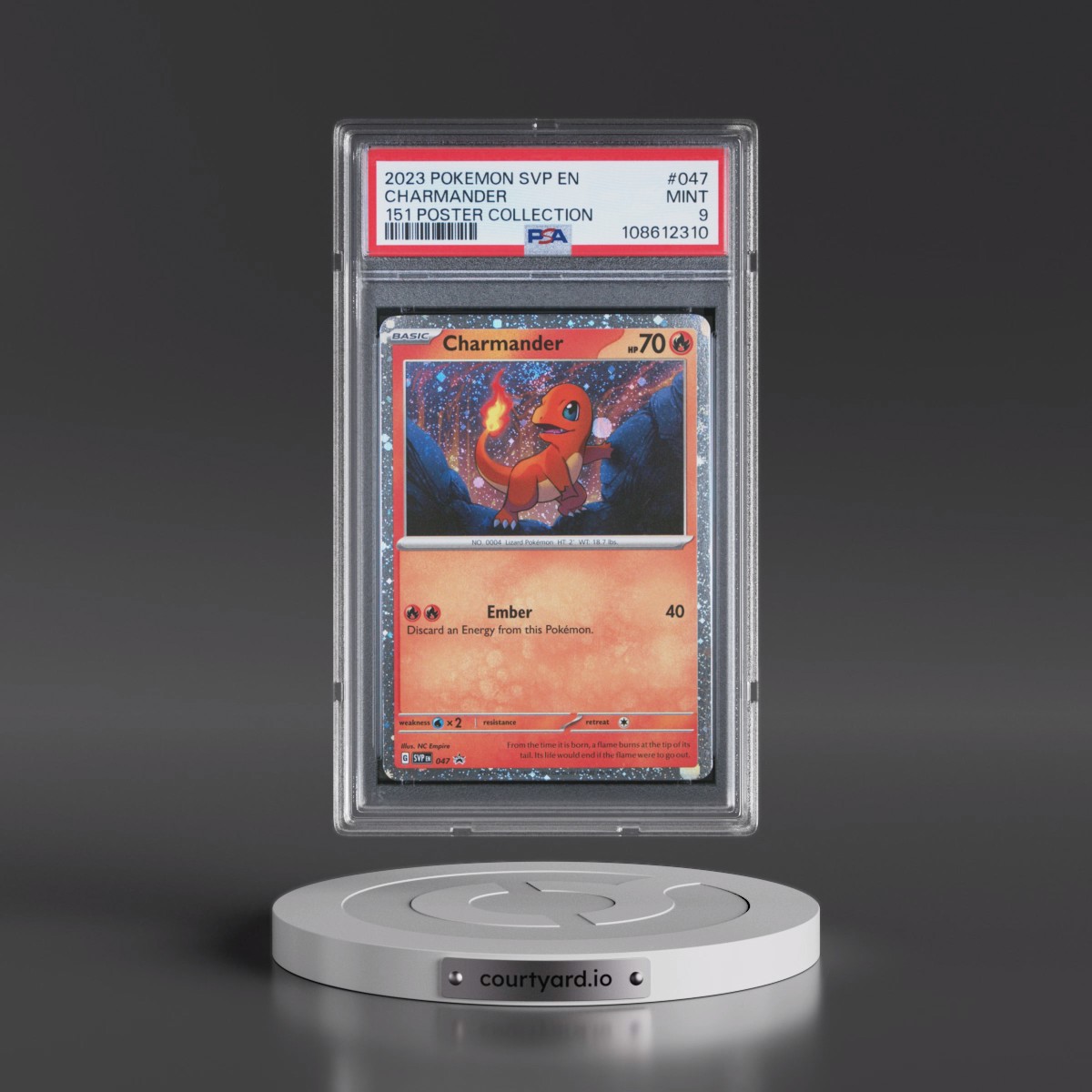2023 Pokémon Svp EN-SV Black Star Promo #047 Charmander - 151 Poster Collection (PSA 9 MINT)