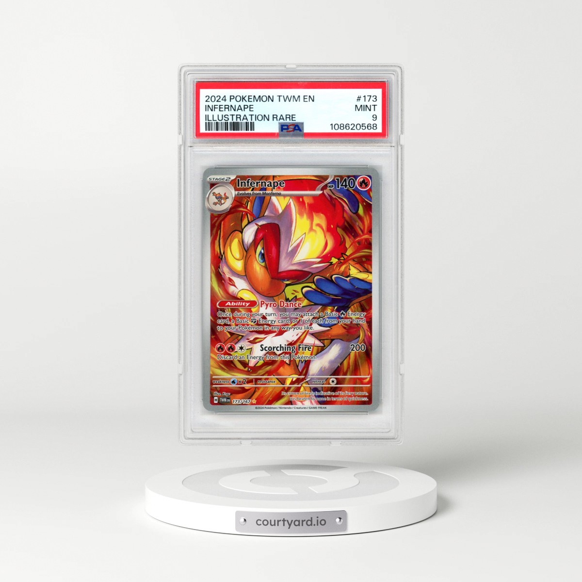 2024 Pokémon Twm EN-Twilight Masquerade #173 Infernape - Illustration Rare (PSA 9 MINT)
