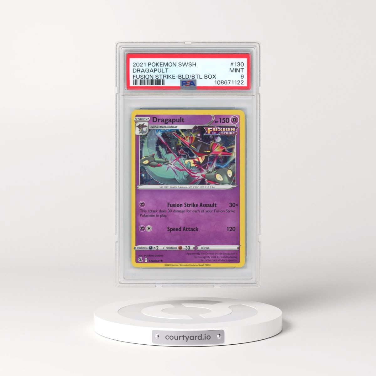 2021 Pokémon Sword & Shield Fusion Strike #130 Dragapult - Fusion Strike Build & Battle Box (PSA 9 MINT)