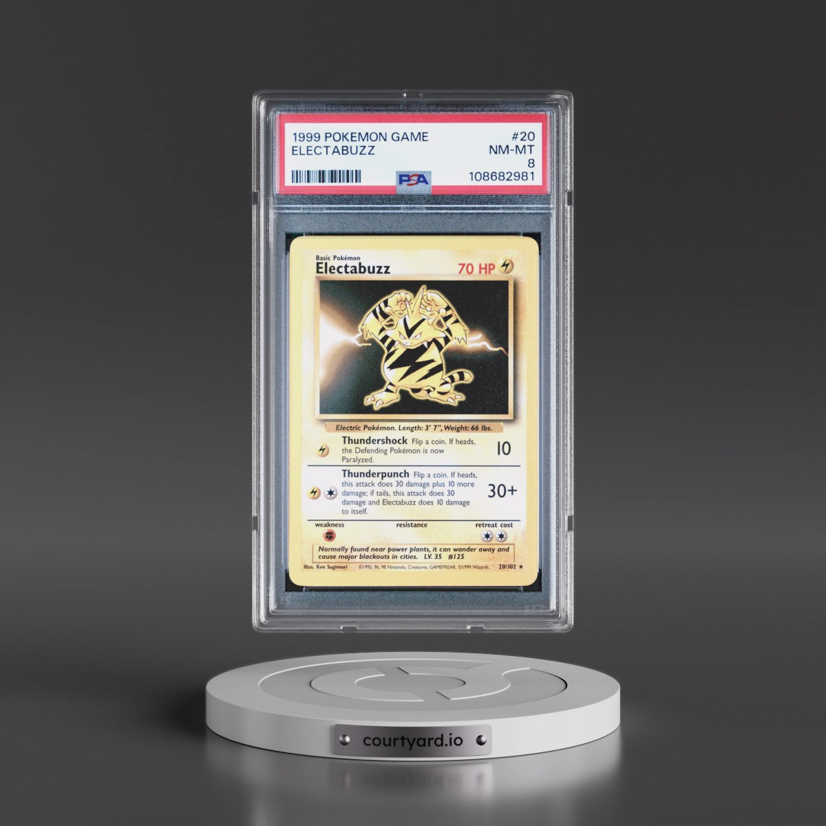 1999 Pokémon Game #20 Electabuzz (PSA 8 NM-MT)